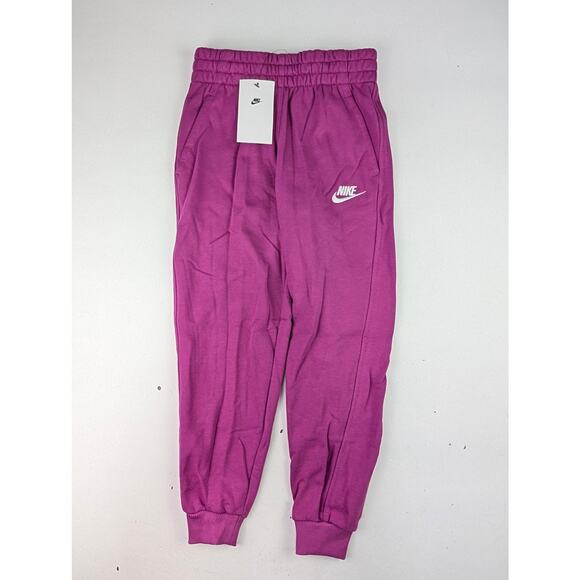 Nike Youth Girls Small Hot Fuchsia Magenta Boxy Fit Sweatshirt & Joggers Set - Picture 5 of 6